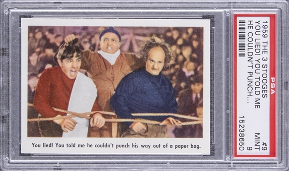 1959 Fleer "Three Stooges" #9 "You Lied! You… " – PSA MINT 9
